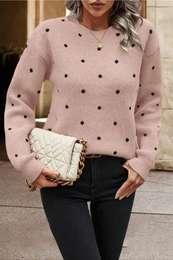 MAGALI | JERSEY SUAVE CON LUNARES BORDADOS