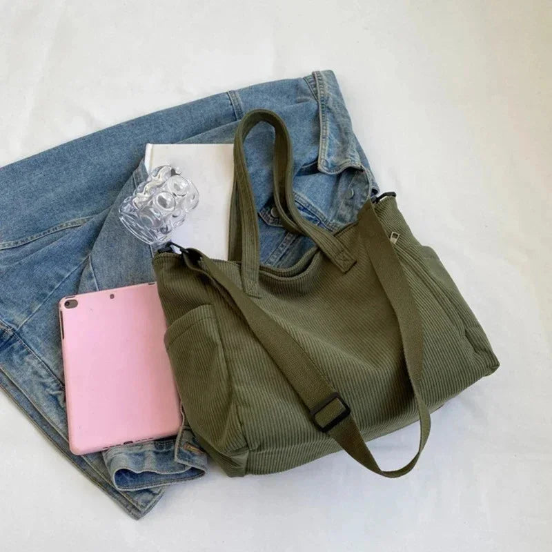 ALMA | BOLSO TOTE ACANALADO CON DETALLE DE CUERDA