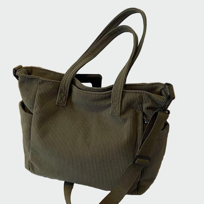 ALMA | BOLSO TOTE ACANALADO CON DETALLE DE CUERDA