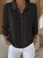 MILA | CÁRDIGAN SUAVE DE PUNTO FINO CON CUELLO CLÁSICO